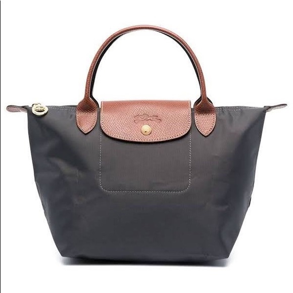 Longchamp Handbags - Longchamp Grey Small Mini Le Pliage Tote